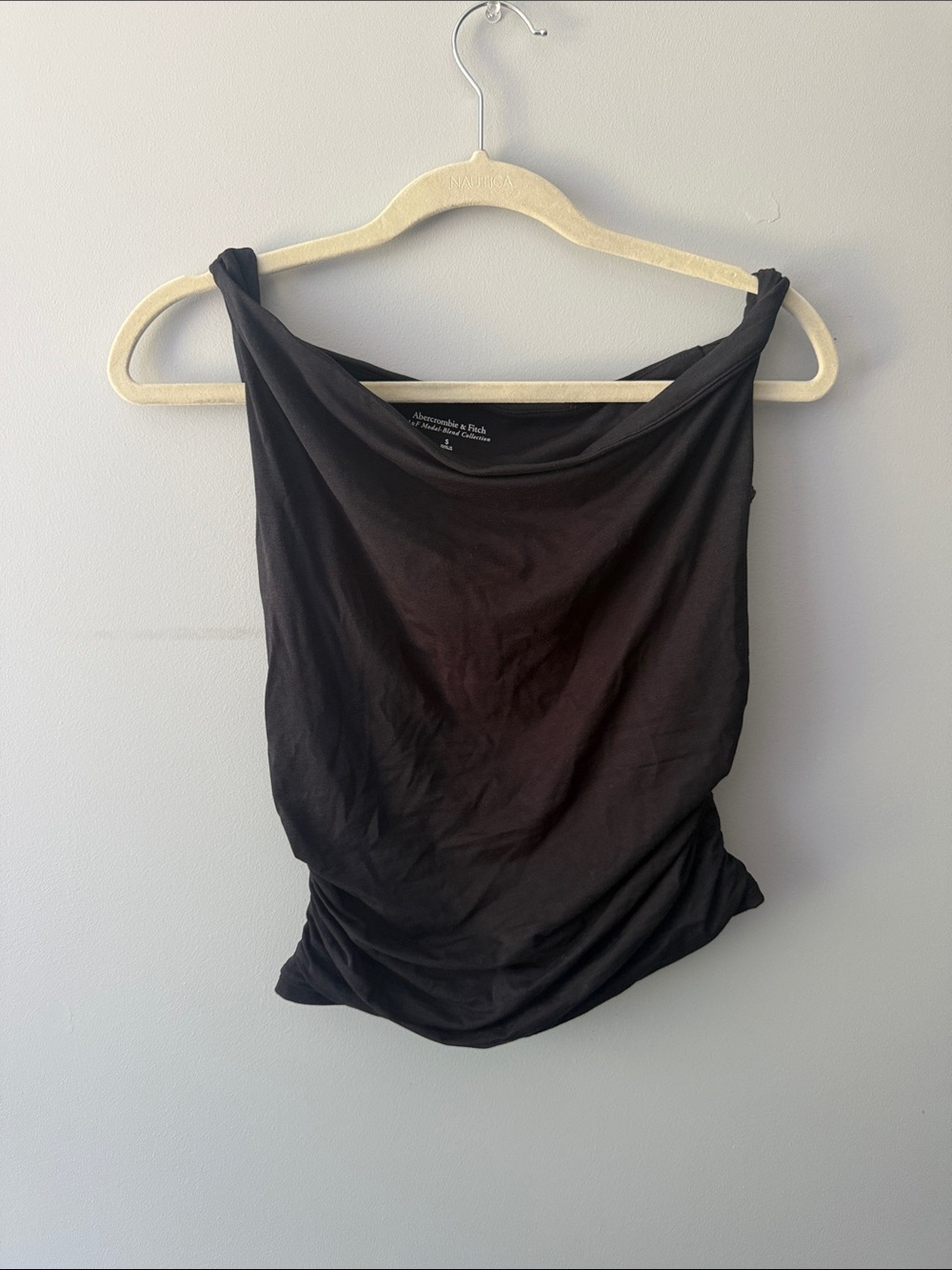 Abercrombie & Fitch Black Sleeveless Draped Camisole